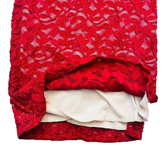 Emerald Sundae Red Lace Dress M Mini Bodycon Padded Fairygoth Romantic Formal - Picture 8 of 8